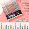 Set of12GlitterGelPens-SparklyJournaling &ColoringMarkersthe PerfectGift forChristmas & Halloween for DrawingPainting and More!