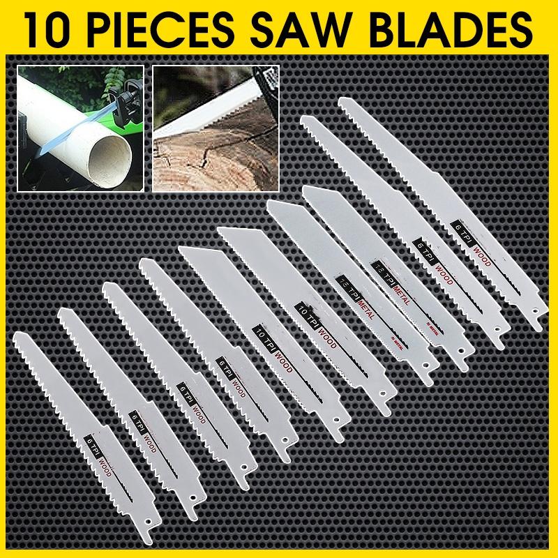 Reciprocating Saw Blades 10pcs 6-8‘’ High-speed Steel Cordless Reciprocating Saw Blades Power Tools Cutting