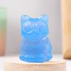 Статуя кота из искусственного кристалла, очаровательный внешний вид, насыщенный цвет, мини-размер, фигурка счастливого кота, украшение для рабочего стола