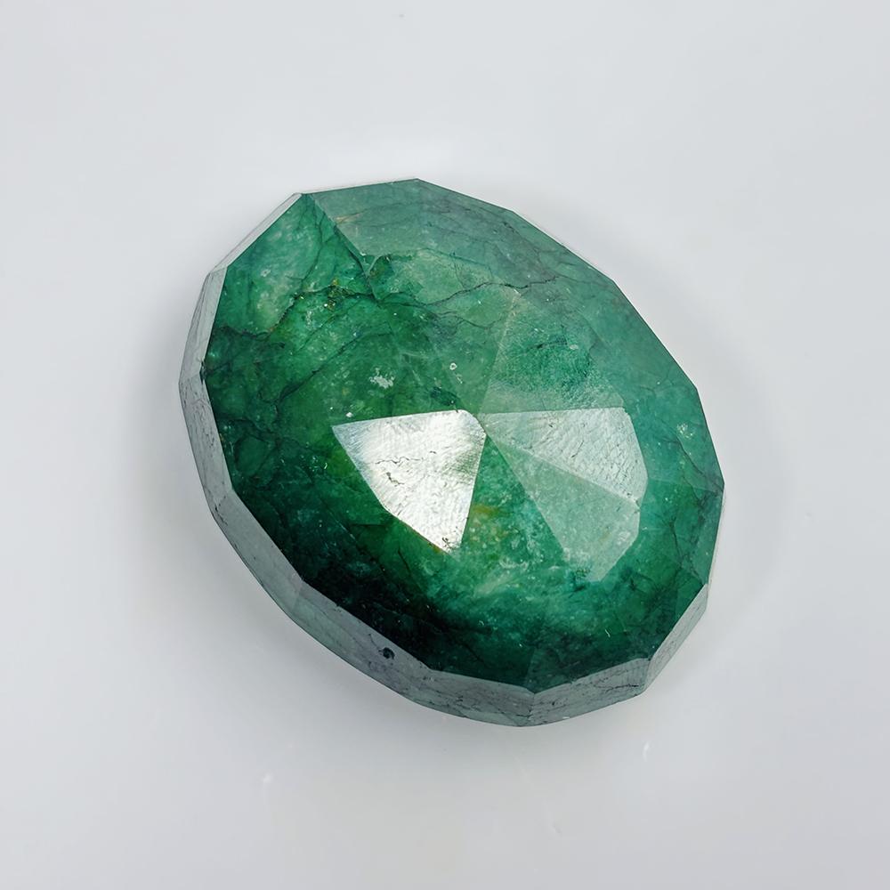 Natural Green Emerald Loose Gemstone 185 ct Oval Cut Zambian for Jewelry Making and Gem Collections