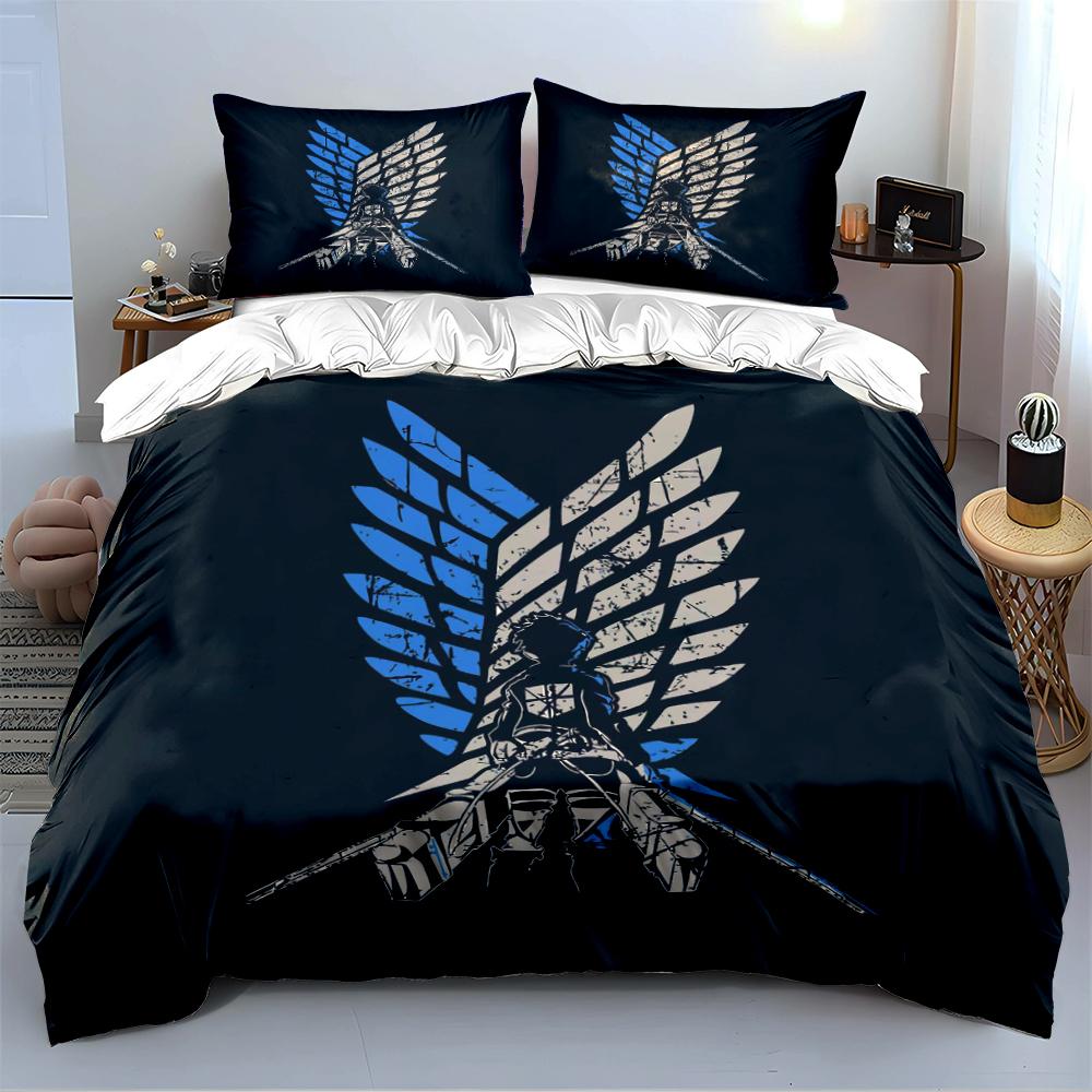 Anime-Inspired Wing Design Bedding Set Bedding set (1 duvet cover, 2 pillowcases, duvet not included)