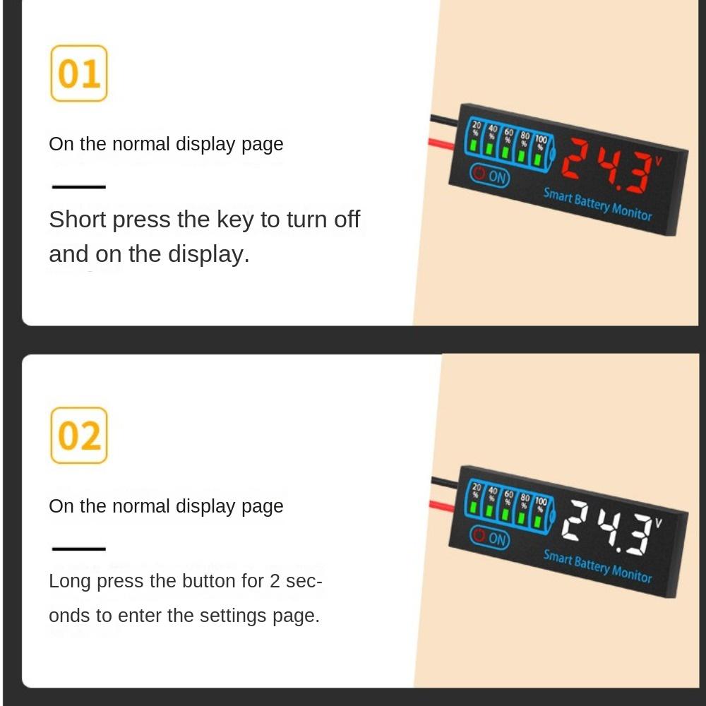 DC7-55V Battery Level Indicator Meter Module Battery Charging Tester Lead Acid Battery Tester