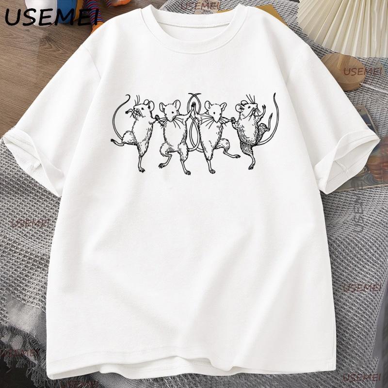 Dancing Rats Tshirt Unisex Unisex Funny Cottagecore Aesthetic Y2k Clothes Weirdcore T Shirt Cotton Loose Soft Grpahic Tees