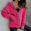 Women's Autumn and Winter New Zip Sweatshirt Loose Casual Pocket Zip Hooded Sweatshirt Jacket