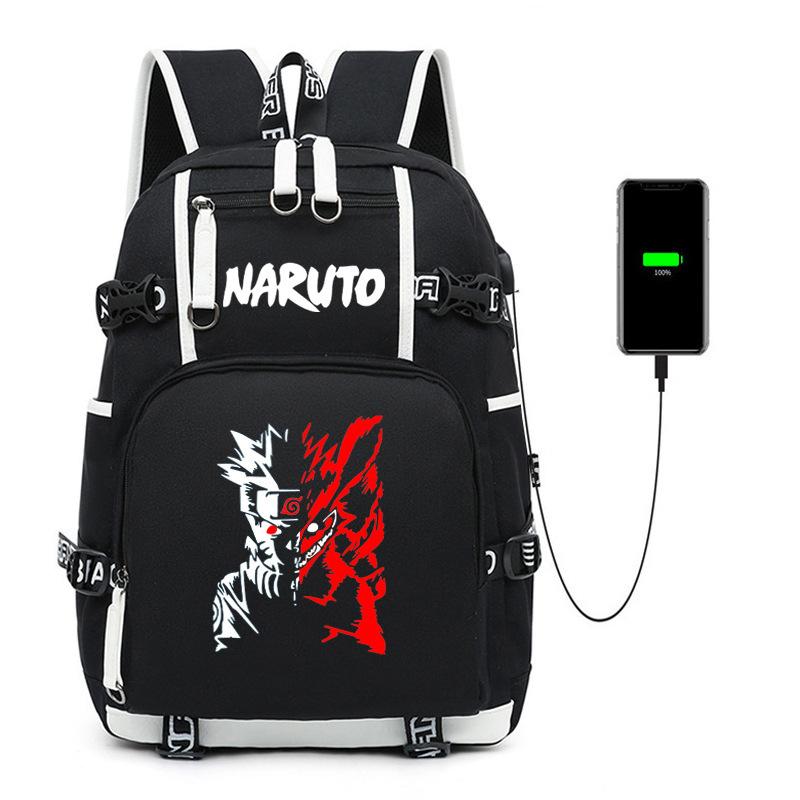 Naruto Anime Backpack Uchiha Itachi Naruto Kakashi Double Shoulder Bag School Travel Daypack for Men Women