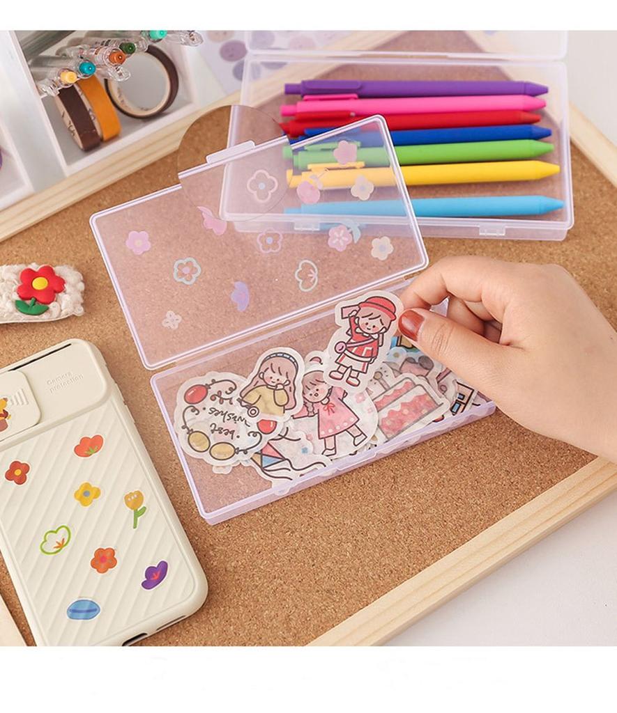 Large & Medium Desk Storage Box School Supplies Storage Box Pencil Box Desktop Organizer Plastic