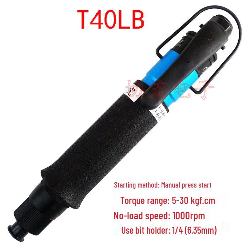 T40LB Pneumatic Screwdriver: Manual Start, Automatic Stop, Air-Powered.
