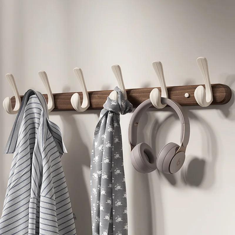 Крючки для подвешивания на стену из цельного дерева, вешалка для одежды в примерочной, прихожая, вешалка для шляп, крючки для полотенец, без перфорации