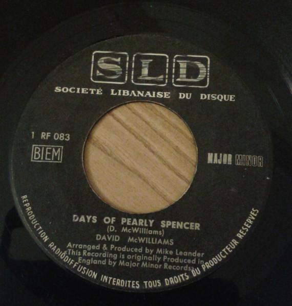 Пластинка 7 дюймов DAVID MCWILLIAMS Days Of Pearly Spencer RF083 SLD Ливан Рок Б/у