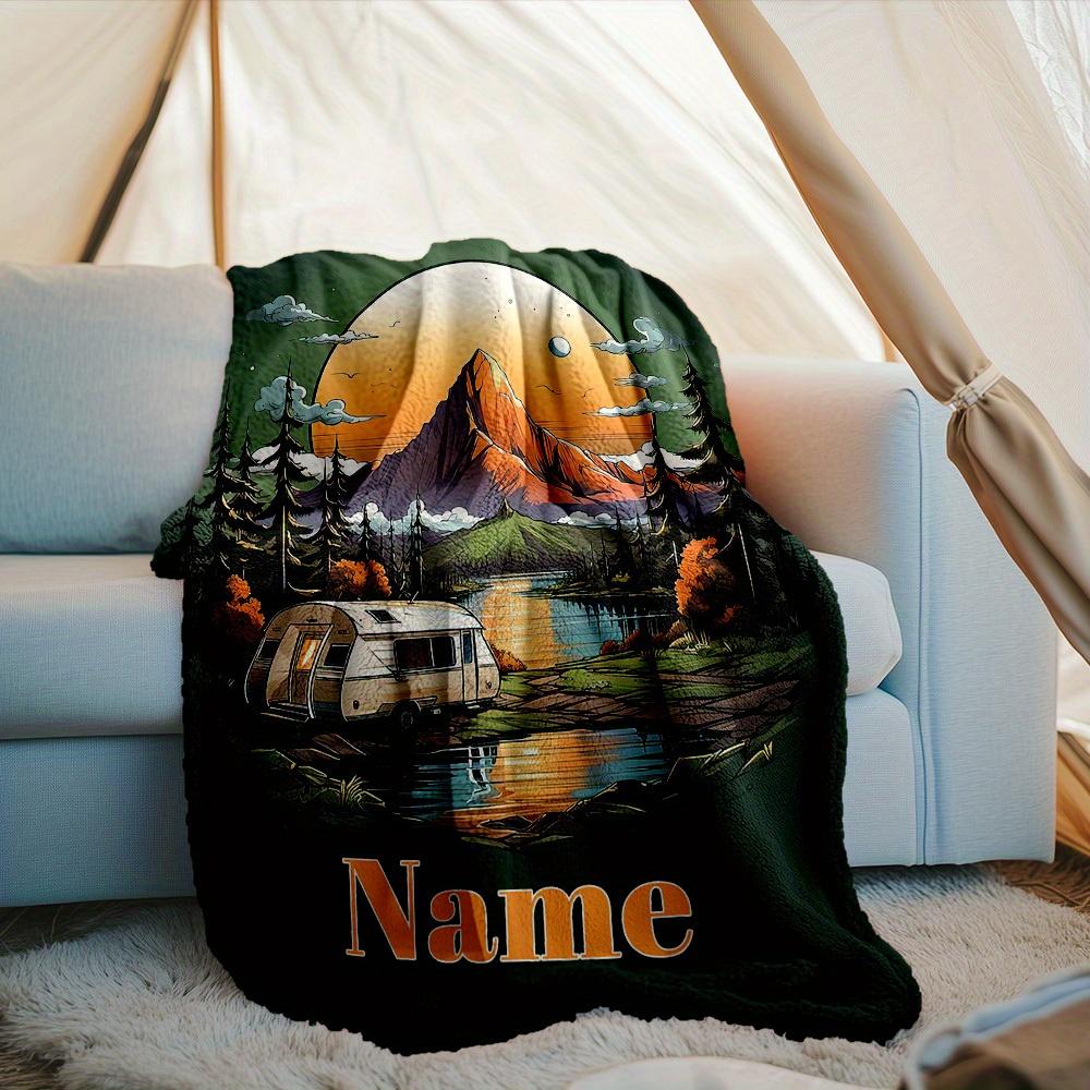 240Gm2 Custom Outdoor Blanket Comfortable Soft Lightweight Allseason Multipurpose Blanket For Travel Camping Picnics Sofa Office Bed Living Room