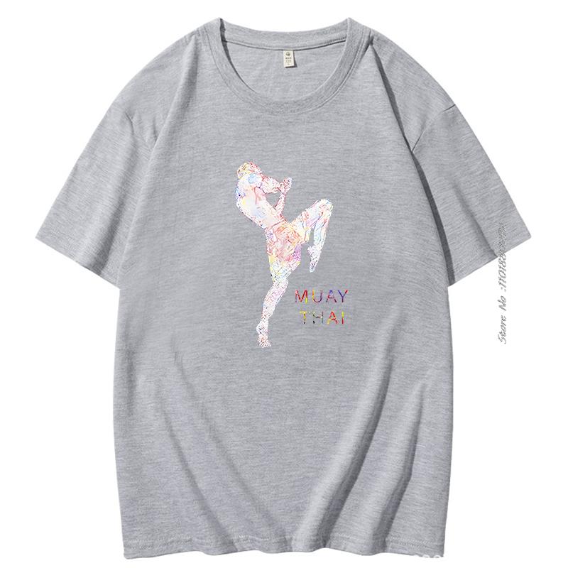 Man Muay Thai Boxing Camisetas Fight Anime Cotton Tshirt For Men Clothing Printed Tshirt Novelty Cool Pattern Graphic Tshirts