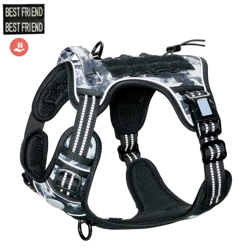 Регулируемая тактическая шлейка для собак, рабочая шлейка для домашних животных, военная служба, светоотражающий комплект шлейки для собак для маленьких, средних и больших собак