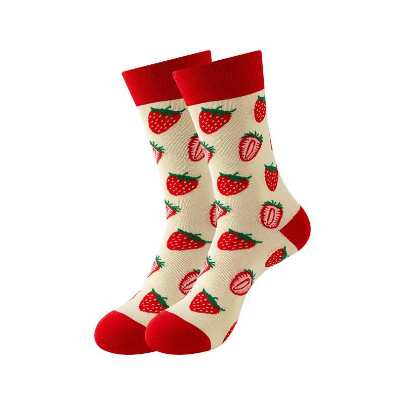 Fruit Avocado Mid-Calf Socks Women Couple Trendy Ins Style Casual