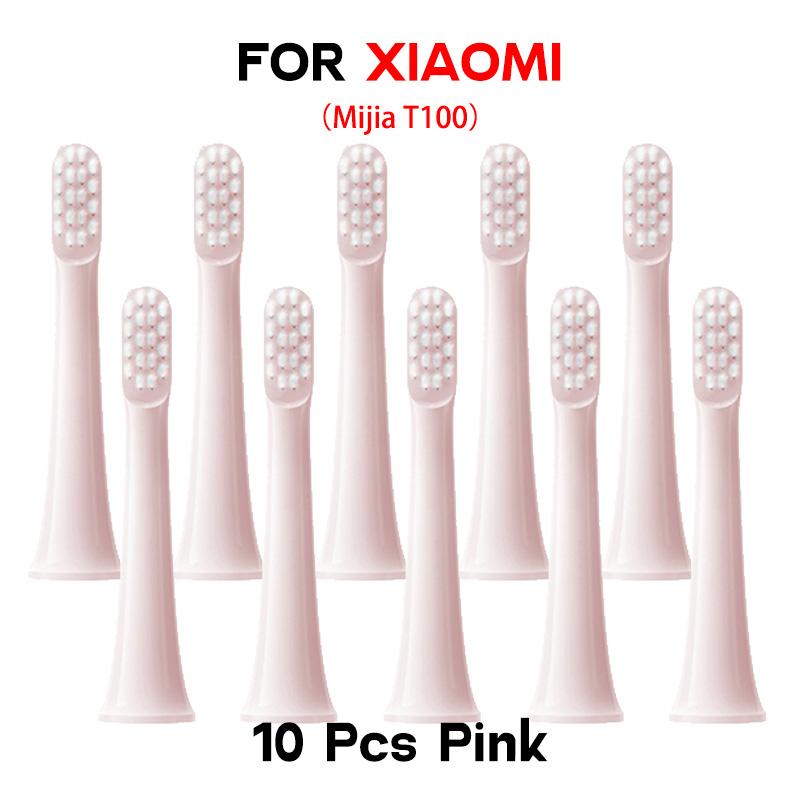 10 шт. насадки для щеток для XIAOMI T100 с мягкой щетиной DuPont, вакуумные насадки, сменные насадки для электрической зубной щетки