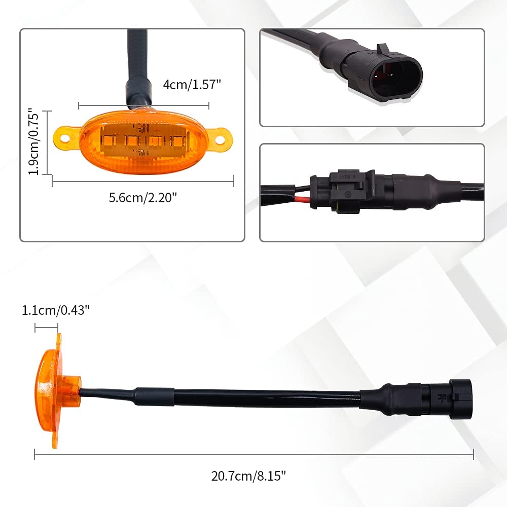 Aoling Маркеры решетки для Ford Raptor и F150 Универсальный янтарный провод Комплект решетки из 4 шт. F-150 2009-2014 2015-2020, & Маркеры,