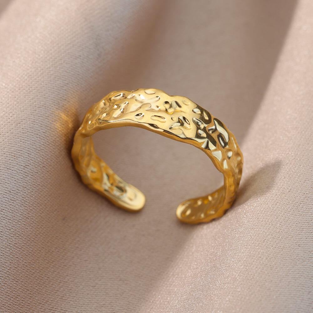 Opening Rings for Women Stainless Steel Gold Color Geometric Ring Fashion Simple Party Christmas Jewelry Gift