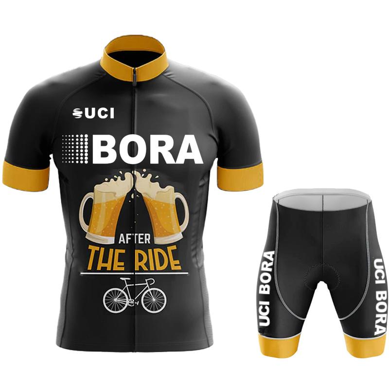 Team Jersey Men's Cycling Pants with Gel UCI BORA Outfit Set Jerseys Man Blouse Summer Clothes Mountain Bike Clothing Mtb