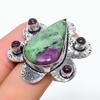 Ruby in Zoisite,Amethyst  Handmade 925 Sterling Silver Ring Size 9 y1w44