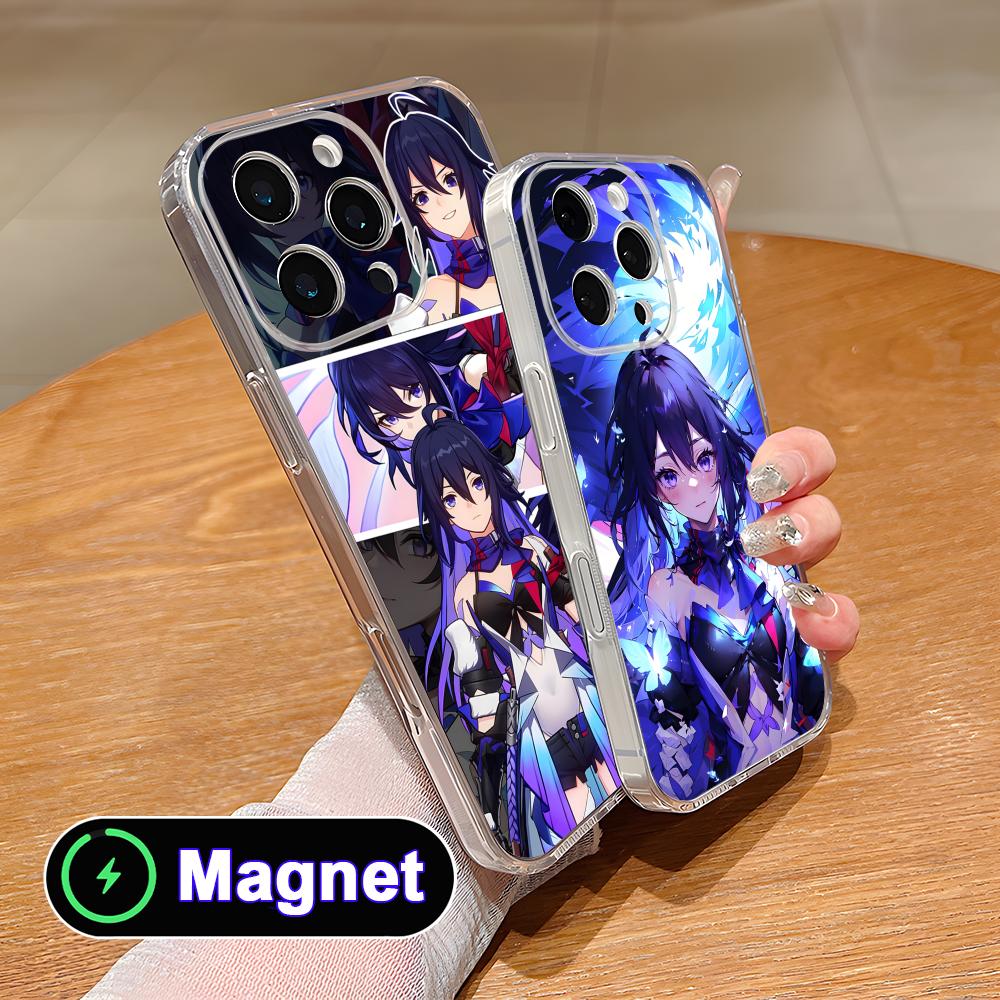 HSR Seele Прозрачный TPU Magsafe Чехол для Мобильного Телефона для iPhone 17 16 15 14 13 12 11 Air Pro Max Plus Mini Цветной Чехол