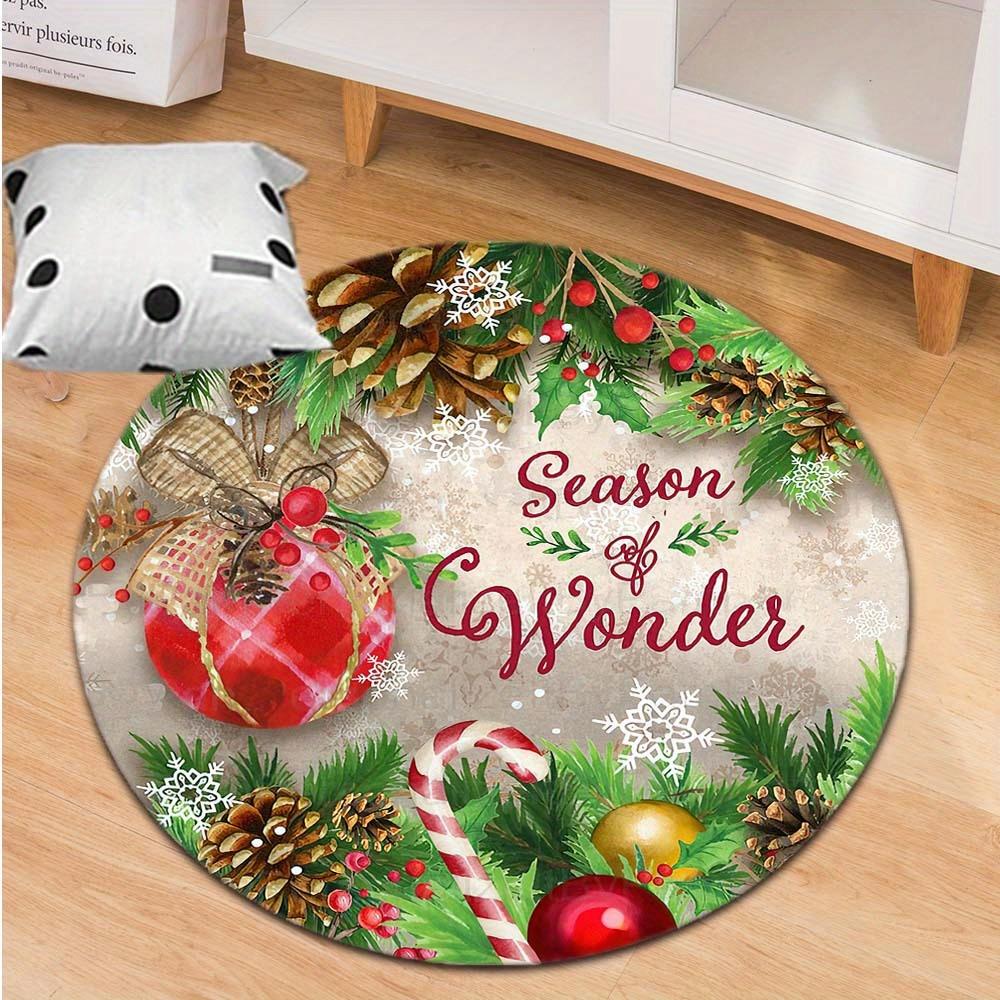 1 Piece Christmas Decoration Round Rug Suitable For Office Bedroom And Kitchen Home Decoration Christmas Decoration Gifts For Friends And Family