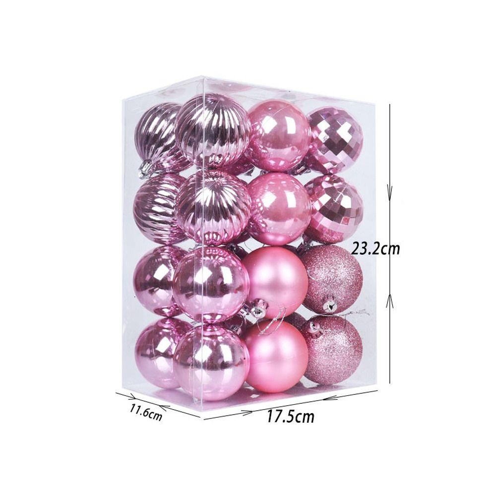 24 шт. Пластиковые подвесные рождественские шары, блестящие подвески на елку, новогодний подарок