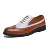 Fashion Men's Brogues Leather Shoes Designer Brand Wed Dress Shoes Lace Up Casual Business Oxfords Point Toe Office Formal Male Italiano