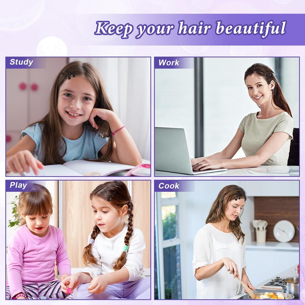 100Pcs Black Snap Hair Clips 5cm Metal Non-Slip Hair Barrettes for Fine Hair Medium Hair, Girls Kids Teens Women Everyday Hair Accessories