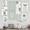Abstract Line Figure Green Leaves Poster Modern Wall Art Canvas Painting Nordic Minimalist Picture Print Home Living Room Decor