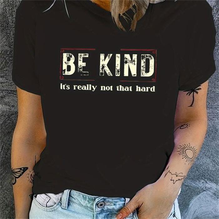 Summer Round Neck Printed Top Fashionable Casual Cute Short Sleeved Women's Pure Cotton T-shirts