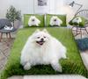 Samoyed Dog Duvet Cover King Queen Size Lovely Smile Pet Puppy Bedding Set Adults Women Cute White Animal Polyester Quilt Cover