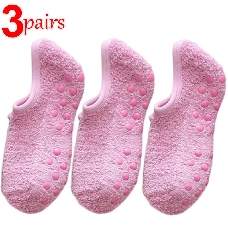 1/3 пары мягких носков из кораллового флиса, женские утолщенные плюшевые зимние теплые тапочки, короткие носки для сна, невидимые носки-лодочки