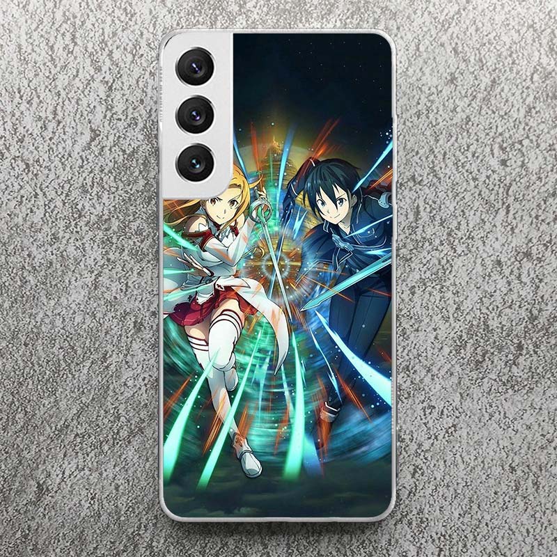 Мягкий чехол с принтом из аниме Sword Art Online для Samsung Galaxy S25 S24 S23 S22 Ultra S21 Plus S20 FE Чехол для телефона S10 + Чехол с узором