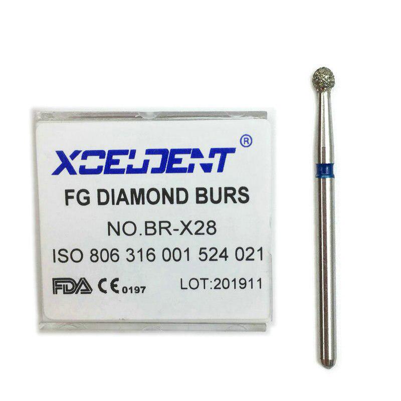 10 шт., стоматологические лабораторные алмазные боры, дрели, стоматологические диа-боры для высокоскоростных наконечников, средние FG 1,6 мм BR-X28