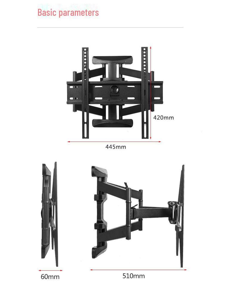 Universal Wall-Mounted Rotating TV Stand, Retractable for 43-85 Inch Displays