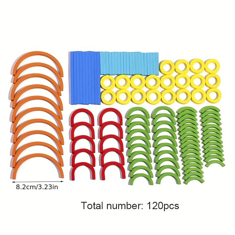 Деревянные креативные палочки и кольца-головоломки, интеллектуальная игра Монтессори, развивающие игрушки для раннего детства для детей