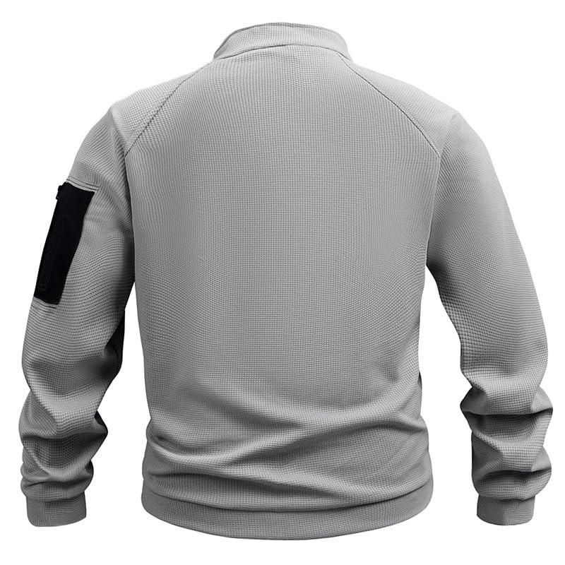 Мужской флисовый свитшот Милитари Кэжуал с длинным рукавом Вязаный пуловер Свободный Ветрозащитный для тренировок