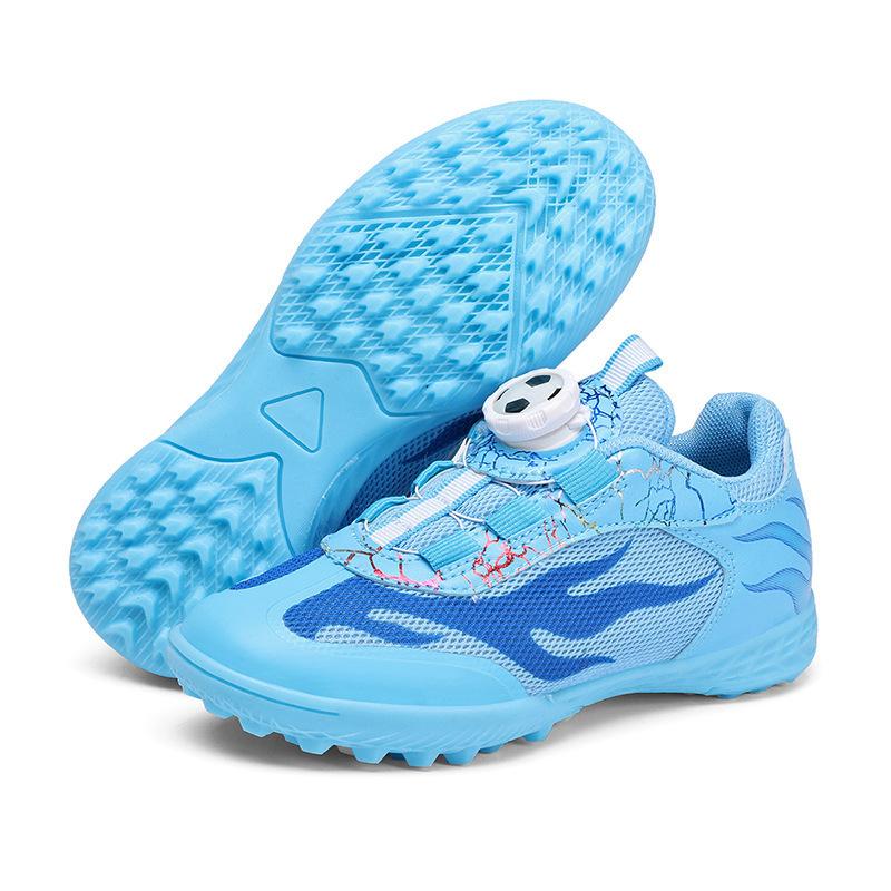 Men'S And Women'S Button Broken Sports Mesh Training Competition, Rotating Sneakers, Primary School Students Shoelaces, Football Shoes, No Nails