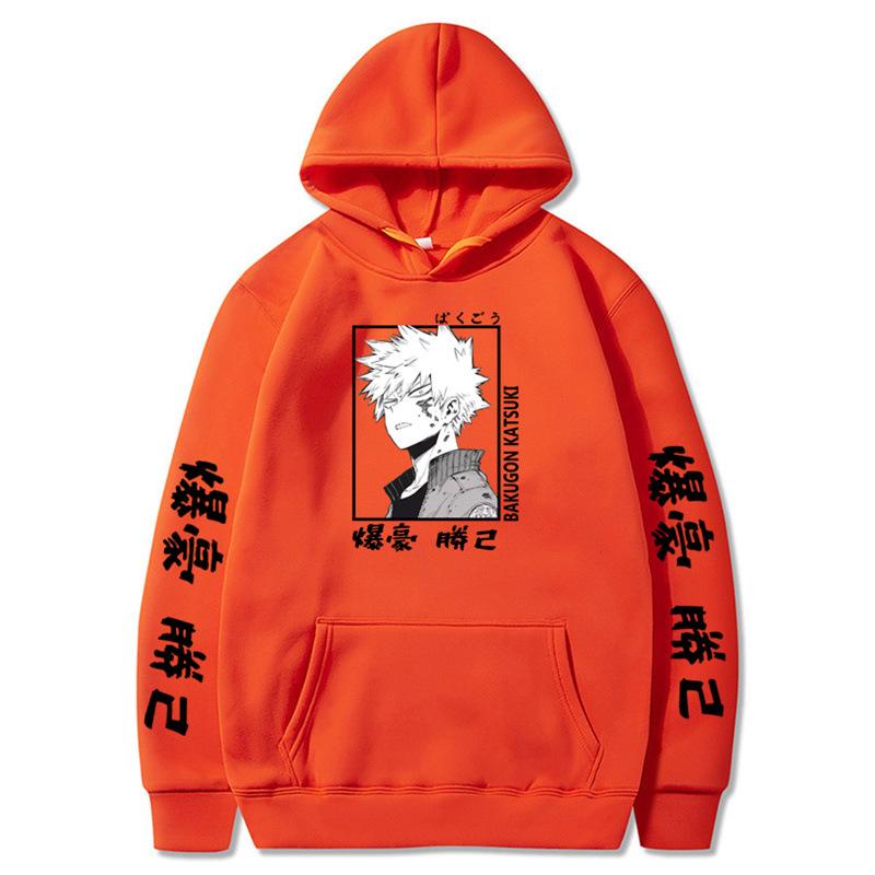 Японское Аниме Каминари Денки Худи Свободного Кроя Толстое Шерстяное Свитшоты Флисовые Худи с Графическим Принтом Букв