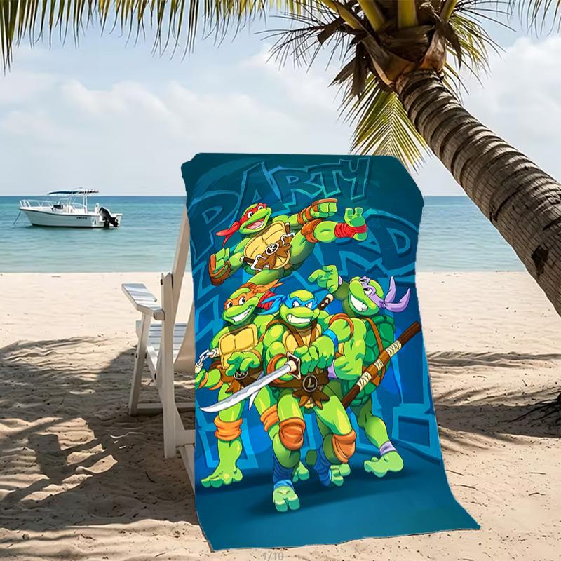 Beach Towel with Teenage Mutant Ninja Turtles Pattern - soft,absorbent,machine washable Lightweight&Modern,swimming,Travel Essentials