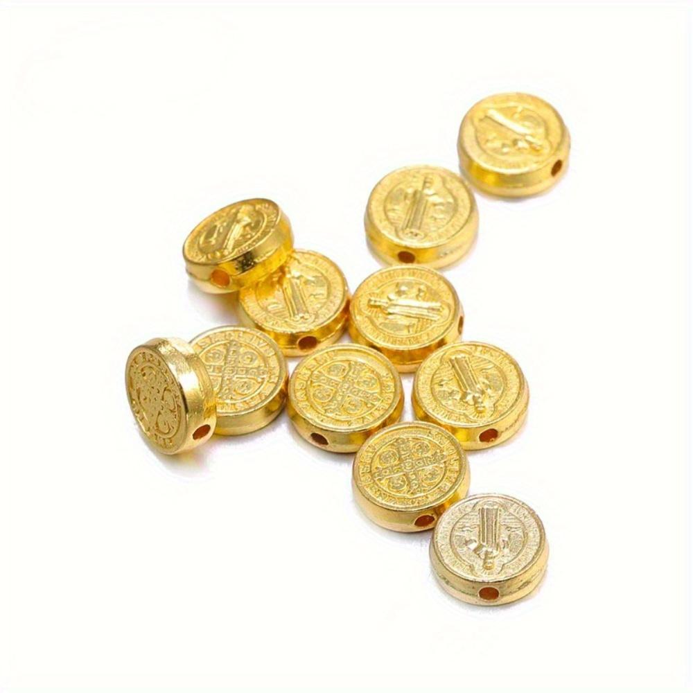 50 шт. 9,5 мм христианские бусины-разделители с крестом Иисуса для браслета, ожерелья, изготовления ювелирных изделий, металлические, ручной работы, фурнитура, аксессуары