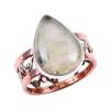 Натуральный Пренит Драгоценный Камень 925 Проба Стерлинговое Серебро Ювелирное Изделие Двухцветное Кольцо Размер 8.5US o6U81