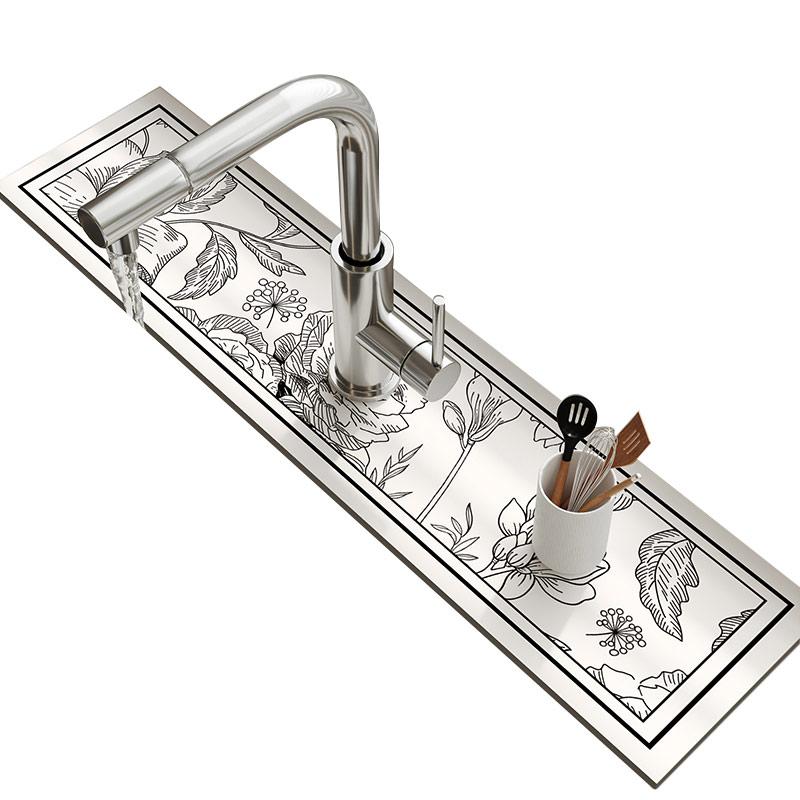 Sink Faucet Mats Absorbent Kitchen Pad Drying Non-slip Sink Splash Guard Countertop Protector Kitchen Bathroom Accessories