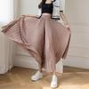 Корейские весенне-летние женские брюки с широкими штанинами, завышенной талией, синие, фиолетовые, черные, серые, коричневые, свободные плиссированные шифоновые капри