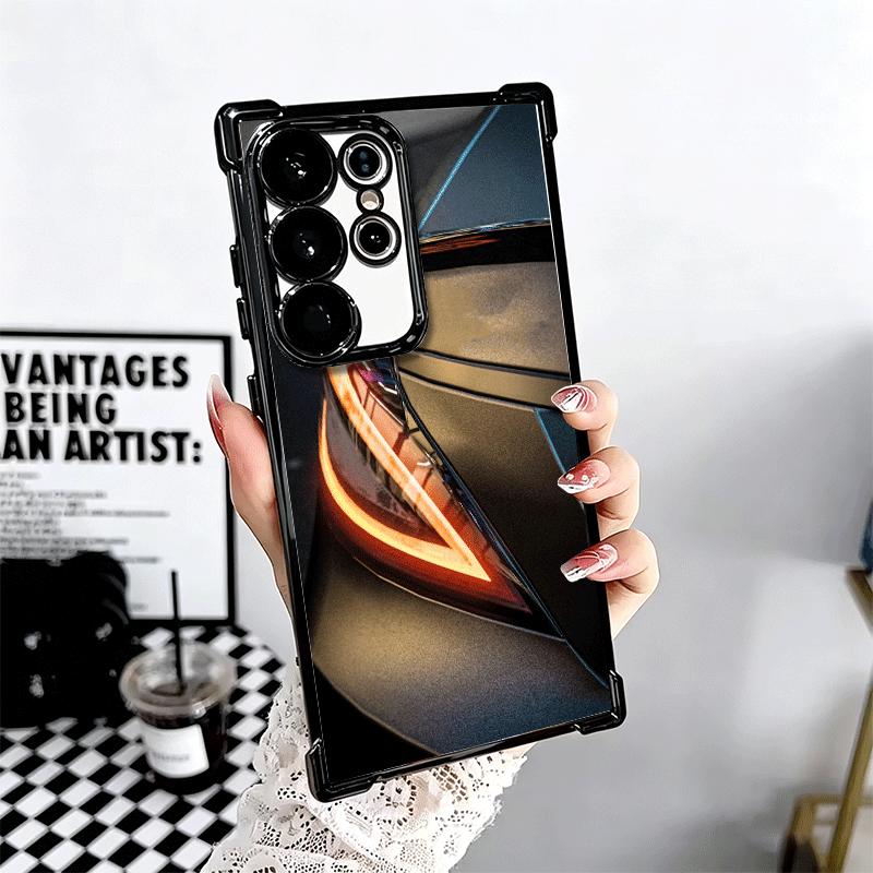 Sports Car Cool Taillight Plating Phone Case For Samsung Galaxy S24 S25 FE S26 Edge S23 Ultra S22 S21 Plus S20 Anti-Fall Airabag