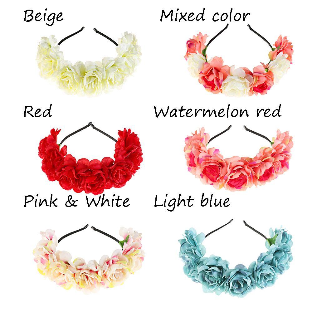 Богемные головные уборы Принцесса Невеста Обруч для головы Женский Цветочный ободок для волос Пляжный головной убор Свадебная вечеринка