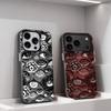 Чехол для телефона 'Жуткое лицо с глазами' для iPhone 11, 12, 13, 14, 15, 16, 17, Pro, Max, Plus, E, Air, Mini IMD Матовый Черный