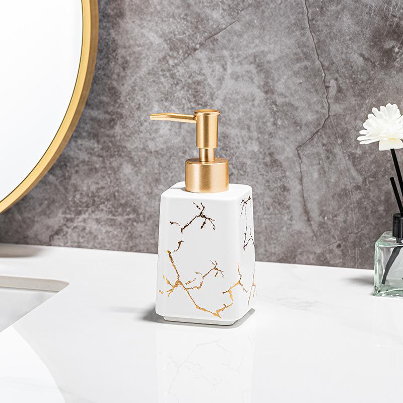 Portable Soap Dispensers Lotion Press Empty Bottle Home Luxury Ceramic Hand Sanitizer Bottle Bottled Shower Gel for Hotels