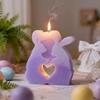 1-piece set, Easter hollow rabbit shaped candle silicone mold, DIY home decoration Easter candle aromatherapy drip plaster mold