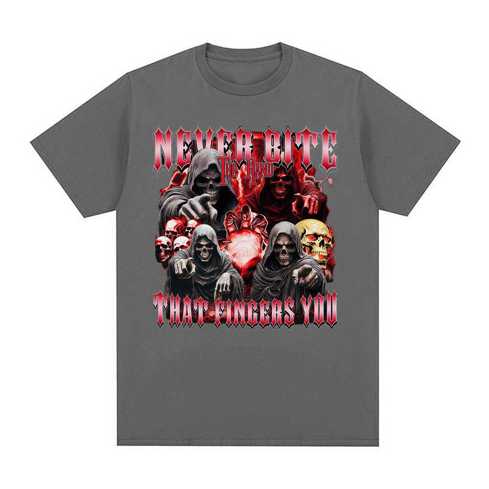 Funny Horror Skeleton Meme 100cotton Unisexs Shirt Vintage Oneck Short Sleeve Harajuku Unisexs Summer Fashion Oversized Tshirt