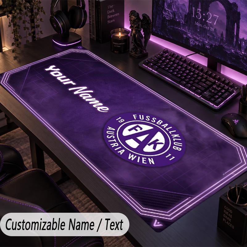 Custom Text Big Mousepad, Extended Desk Pad For Laptop Work GameAustria Wien FC